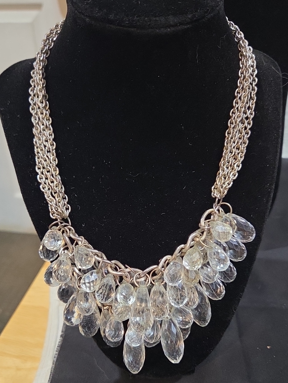 ICING MULTI STRAND FACETED BEADED NECKLACE